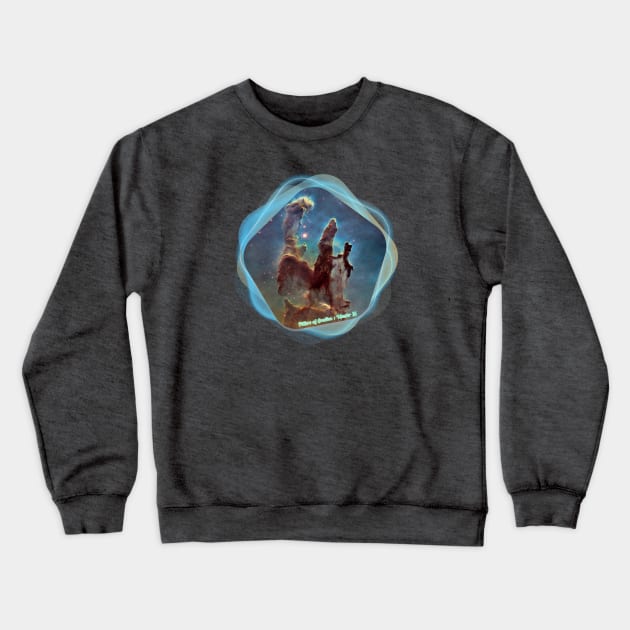 Hubble Space Telescope Images: Pillars of Creation Nebula Crewneck Sweatshirt by Da Vinci Feather